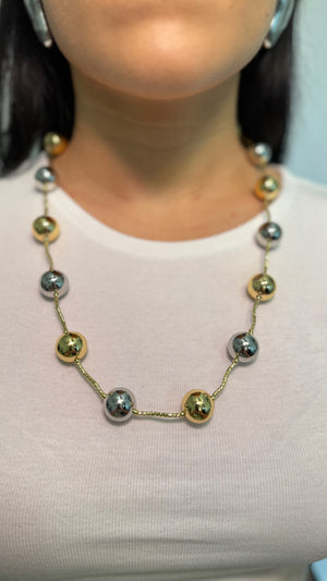 Silver and gold necklace